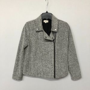 Ann Taylor Loft Women Moto Zip Jacket Blazer Size Small Petite SP Gray M060 -10